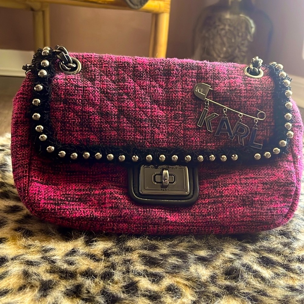 -Karl Lagerfeld Tweed Purse-
